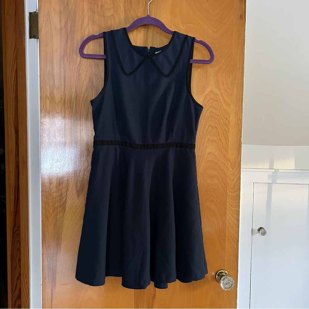 Urban Outfitters Navy Blue Dress with Peter Pan Collar